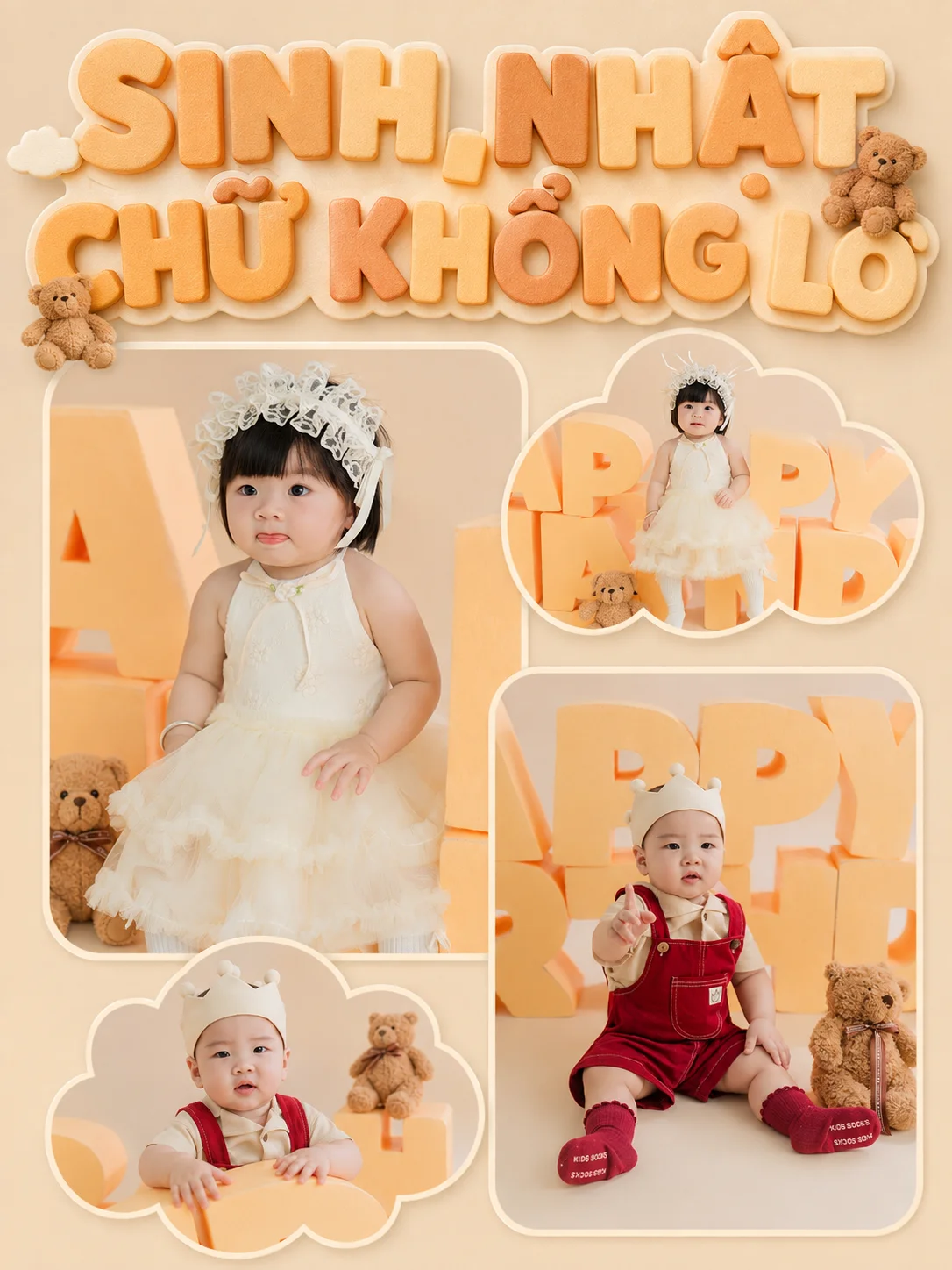 Concept SINH NHẬT CHỮ KHỔNG LỒ – Baby tại Mơ Home Phan Thiết